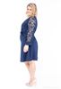 Picture of CURVY GIRL BELTED PUFF SLEEVE LACE DRESS